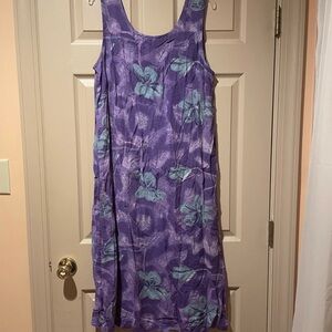 Carolina Bay Purple Floral‎ Sleeveless Dress, Size Large